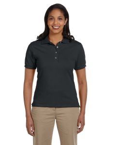 Jerzees 440W Ladies' 6.5 oz. Ringspun Cotton Piqué Polo-Black-S