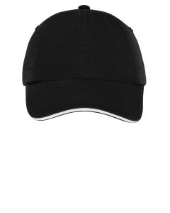 Port Authority® Sandwich Bill Cap with Striped Closure