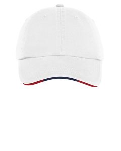 Port Authority® Sandwich Bill Cap with Striped Closure