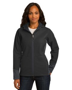 Port Authority® Ladies Vertical Hooded Soft Shell Jacket