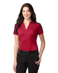 Port Authority® Ladies Silk Touch™ Performance Colorblock Stripe Polo