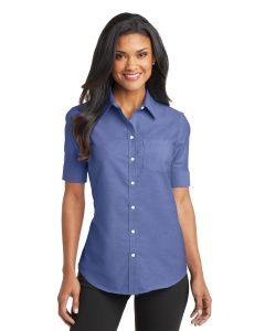 Port Authority® Ladies Short Sleeve SuperPro ™  Oxford Shirt