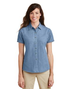 Port & Company® Ladies Short Sleeve Value Denim Shirt