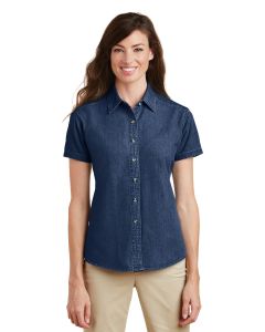 Port & Company® Ladies Short Sleeve Value Denim Shirt