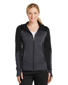 Sport-Tek® Ladies Tech Fleece Colorblock Full-Zip Hooded Jacket