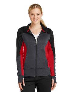 Sport-Tek® Ladies Tech Fleece Colorblock Full-Zip Hooded Jacket