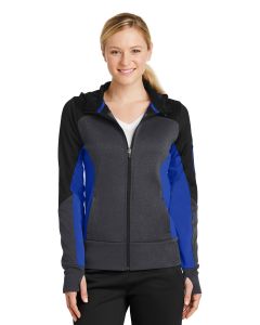 Sport-Tek® Ladies Tech Fleece Colorblock Full-Zip Hooded Jacket