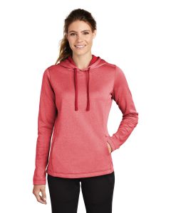 Sport-Tek® Ladies PosiCharge  ®  Sport-Wick  ®  Heather Fleece Hooded Pullover