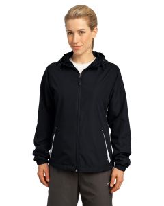 Sport-Tek® Ladies Colorblock Hooded Raglan Jacket