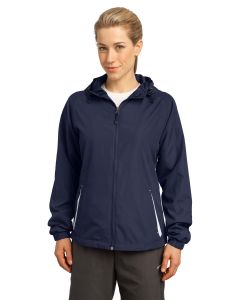 Sport-Tek® Ladies Colorblock Hooded Raglan Jacket