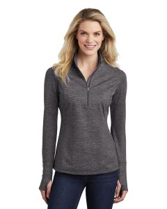 Sport-Tek® Ladies Sport-Wick  ®  Stretch Reflective Heather 1/2-Zip Pullover
