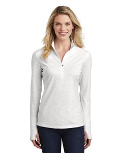 Sport-Tek® Ladies Sport-Wick  ®  Stretch Reflective Heather 1/2-Zip Pullover