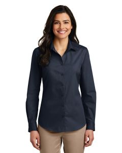 Port Authority® Ladies Long Sleeve Carefree Poplin Shirt
