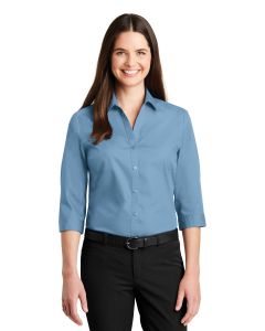 Port Authority® Ladies 3/4-Sleeve Carefree Poplin Shirt