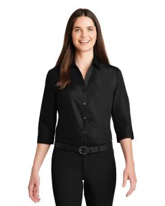 Port Authority® Ladies 3/4-Sleeve Carefree Poplin Shirt