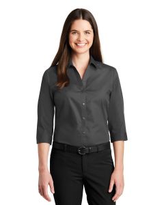 Port Authority® Ladies 3/4-Sleeve Carefree Poplin Shirt
