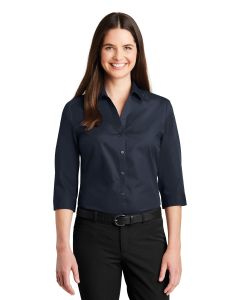 Port Authority® Ladies 3/4-Sleeve Carefree Poplin Shirt
