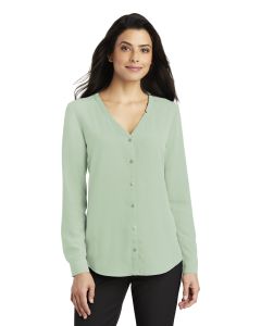 Port Authority® Ladies Long Sleeve Button-Front Blouse
