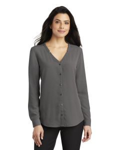 Port Authority® Ladies Long Sleeve Button-Front Blouse